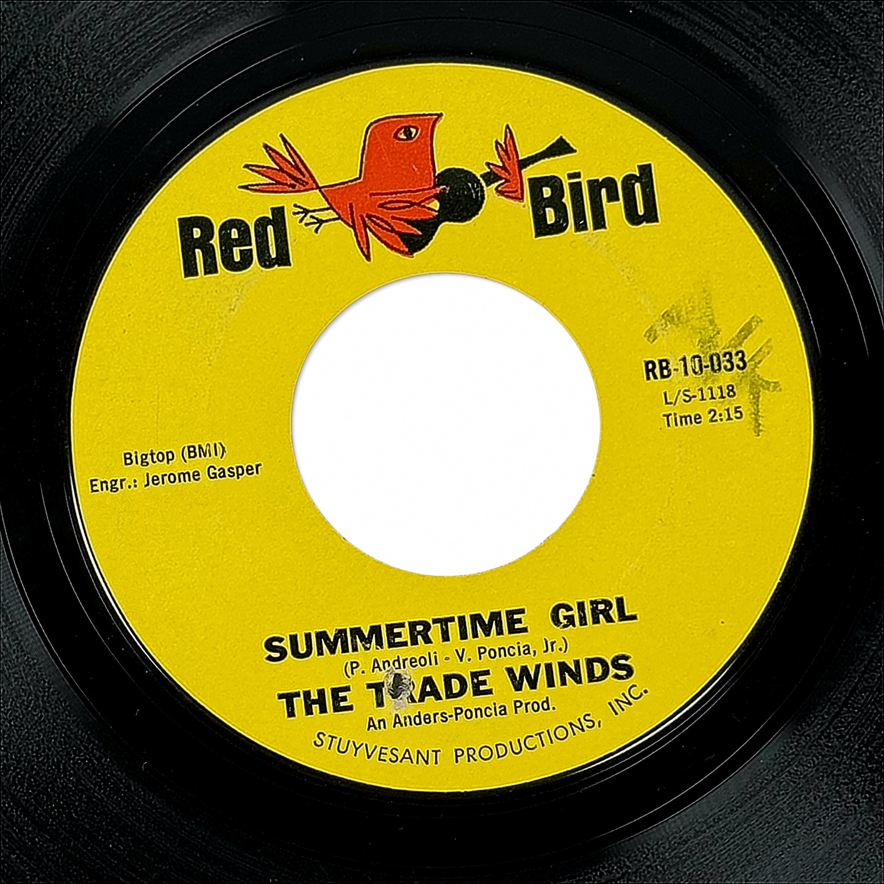 The Trade Winds Summertime Girl / The Party Starts At Nine 7" Vinyl 45 RPM 1965