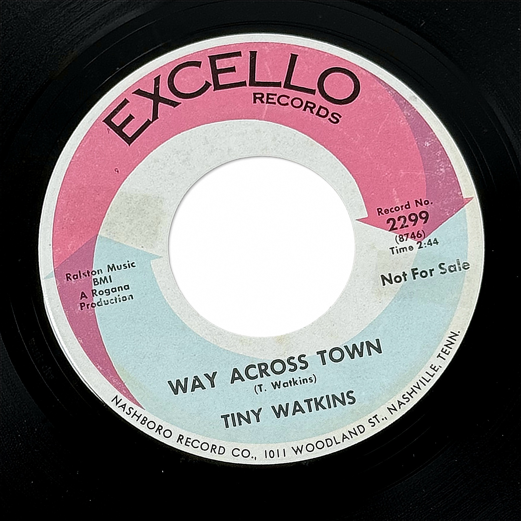 Tiny Watkins Give Me My Flowers / Way Across Town 7" Vinyl 45 RPM 1968 Soul