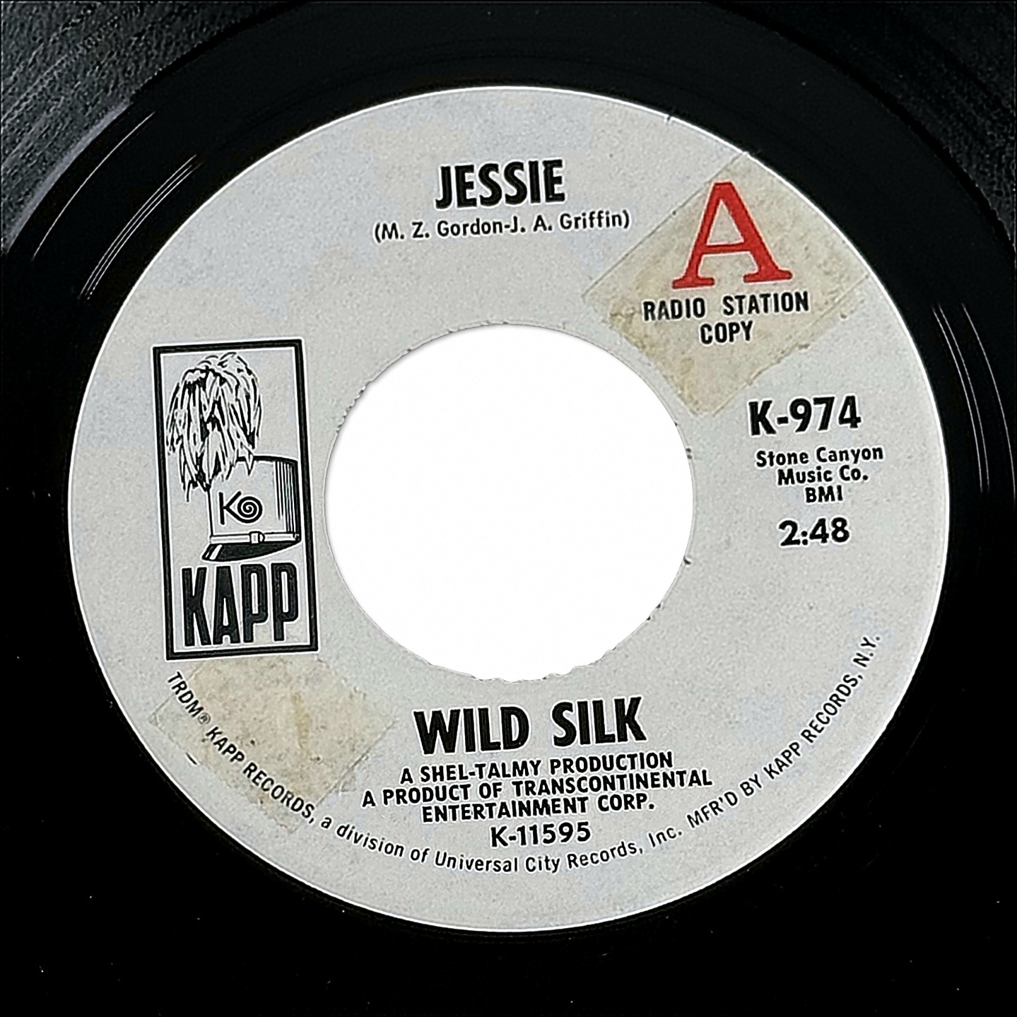 Wild Silk Jessie 7" Vinyl 45 RPM Kapp Records K-974 1969 Psych 1960s Single